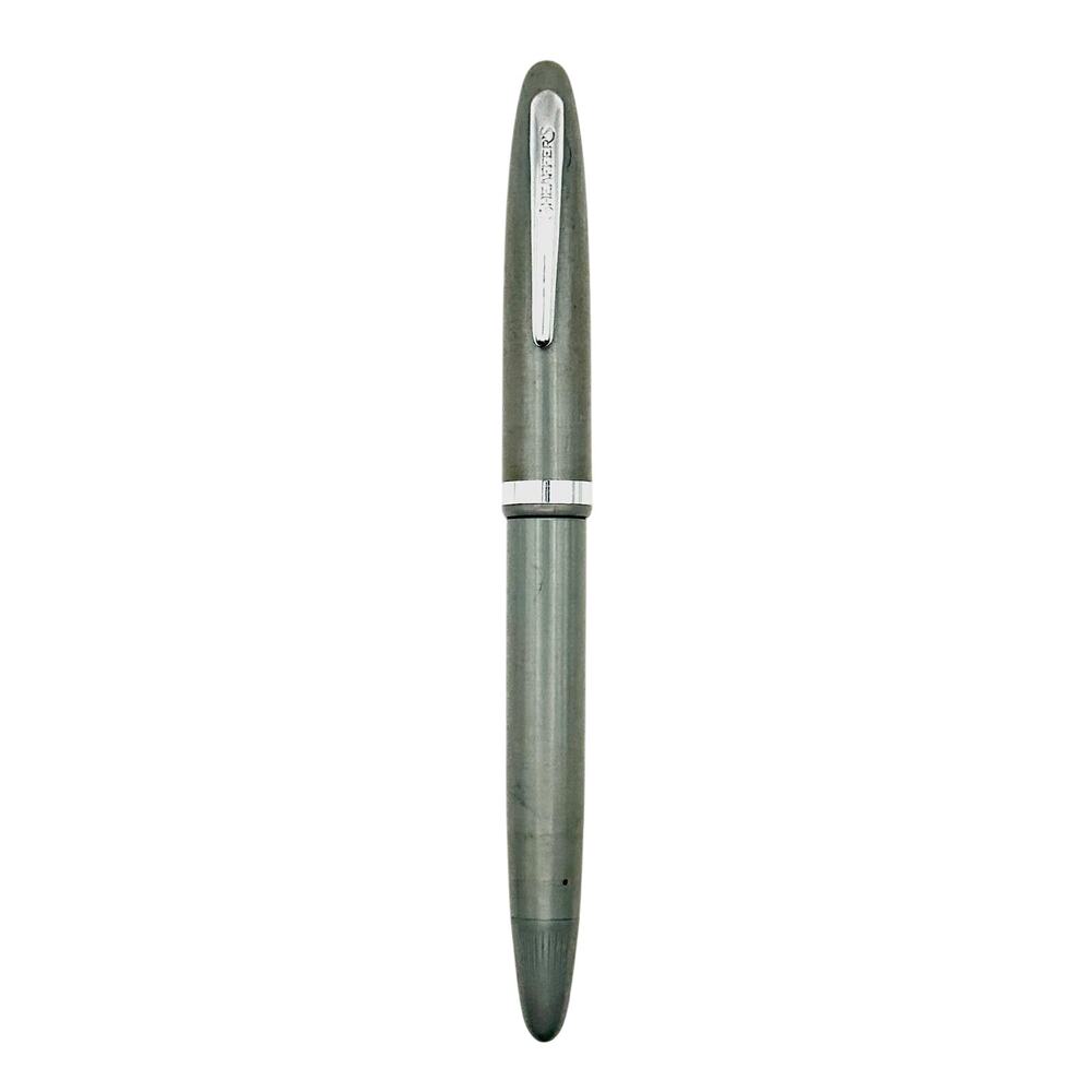 Sheaffer Touchdown Cadet Fountain Pen Gray Green F1 Nib Silver Trim Vintage USA